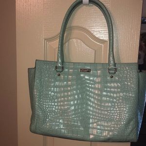 Kate Spade mint croc tote